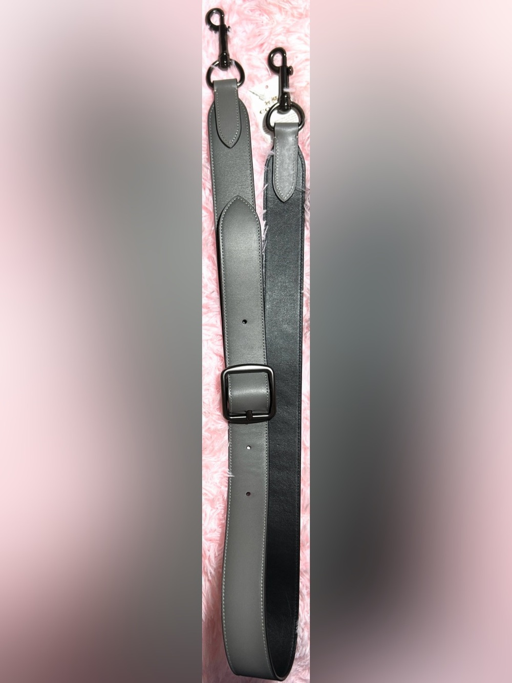 COACH Novelty Bag Strap/Heather Grey & Black - Picture 3 of 3